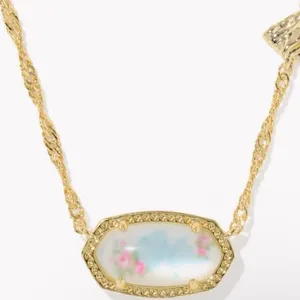 Kendra Scott x LoveShackFancy Gold Bow Elisa Necklace Pastel Blue Rosa Beux thumbnail 6