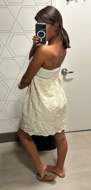 ZARA NWOT White Strapless Dress thumbnail 3