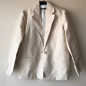 Rachael Wang Oversized oatmeal blazer neutral size Small‎ Tan thumbnail 1