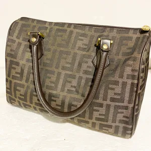 Fendi Brown All‎ Over F Print Satchel Handbag Designer Authentic Leather thumbnail 11