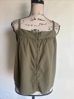 Faherty Sleeveless Olive Green Tank Top Size XS thumbnail 7