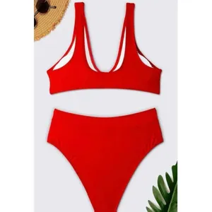 NWT Womens Phurro High Cut Bikini High Waist Tummy Control 2 Piece Swimsuit - L thumbnail 3