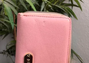 Betsey Johnson Pink Large Bow Glitter Rhinestone Sequin Gold Accents Leather Wallet Clutch Purse thumbnail 7