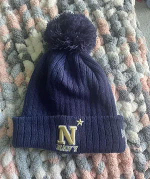 New Era Navy Bobble Hat thumbnail 1