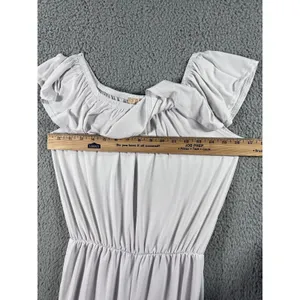 Women Romper Jumpsuit Medium‎ High Waist Wide Leg Formal Elegant Ruffle Stretch thumbnail 7