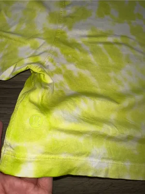 Lululemon All Yours Yellow Tie Dye Crewneck Crop Top Short Sleeve Shirt thumbnail 7