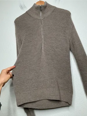 Quince Australian Merino Wool Half Zip Sweater Malted Toffee Extra Small thumbnail 3