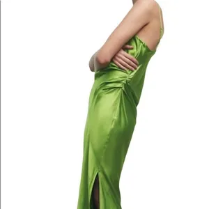 ZARA Slip Dress Lime Green Viral thumbnail 3