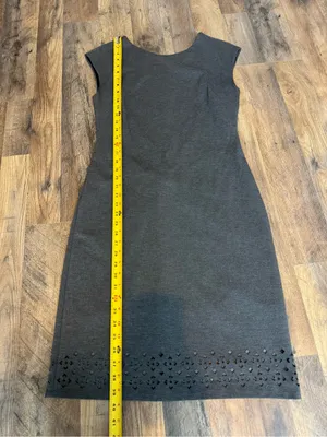 Banana Republic Dark Charcoal Sheath Dress with Laser-Cut Hem size 6T thumbnail 7