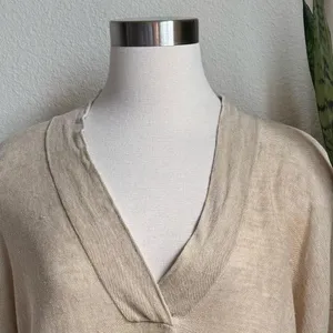 Polo‎ Ralph Lauren knit linen Sweater V-Neck Classic Preppy Pullover oversized thumbnail 4