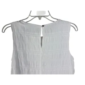 Tommy Hilfiger Shift Dress Womens 4‎ White New Smocked Ruffle Hem Sleeveless thumbnail 9
