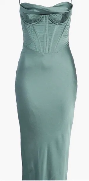 House of CB Charmaine Forest Corset Maxi Dress XS thumbnail 1