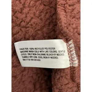 Wild Fable Jacket Womens M/L Brown Sherpa Fleece Hooded Full Zip Pockets Teddy thumbnail 8