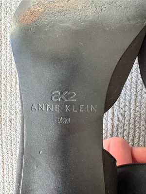 Vintage 90s Anne Klein Black Embroidered Pointed Toe D’Orsay Kitten Heels Sz 9.5 thumbnail 7