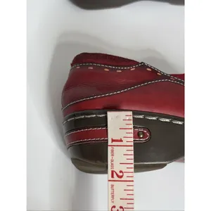 Spring Step L'Artiste Burbank Red Leather Floral Clogs Women EU 39 US 8 Wedge thumbnail 10