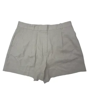 Zara Linen Blend Ecru High Rise Shorts M 8 GUC (SEE NOTE) thumbnail 7