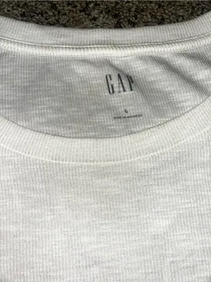 GAP Women's White Ruffled Sleeve Tee thumbnail 3