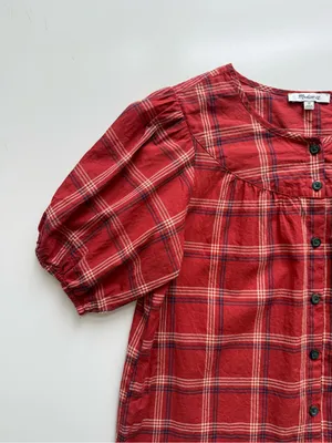 Madewell Red Plaid Prose Shirt XS thumbnail 4