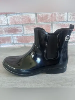 Michael Kors Rain Boots Booties Ankle Black Women’s 10 Logo Rubber Casual thumbnail 2