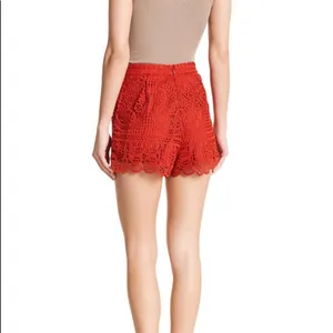 Lovers + Friends Red Lace High Waist Shorts S NWT Eyelet Scallop thumbnail 3
