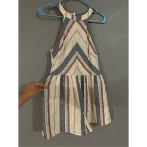 Shein Chevron And Stripe Round Neck Romper Size Small thumbnail 7