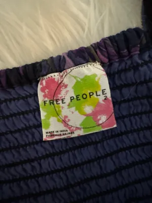 Free People Purple Floral Sequin Tiered Mini Dress thumbnail 3