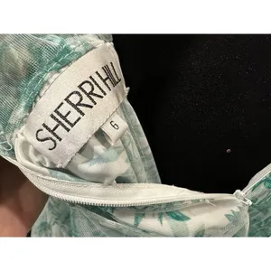 Sherri Hill 56128 Green Print Ruffle Off the Shoulder Gown Sz 6 NWOT thumbnail 9