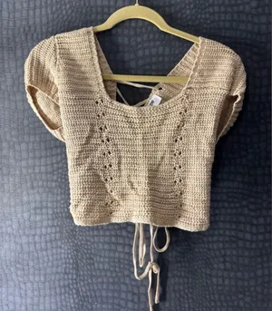 Double Zero Boho Beige Knit Top ✨ thumbnail 1