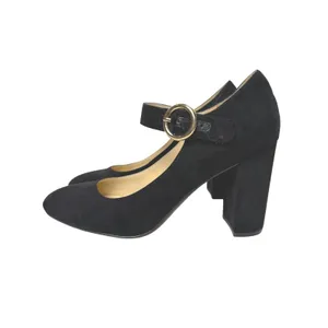 Liz Claiborne Savannah Mary Jane Pump Womens 9 Black Faux Suede 3.5" Heel Buckle thumbnail 2