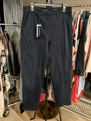 Piombo Blue straight leg cotton Trousers thumbnail 3