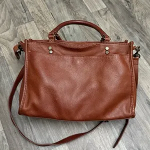 American Leather Co Long Beach Satchel Crossbody Bag Brandy Brown thumbnail 6