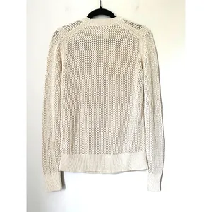 Everlane Mesh Soft Cotton Crew Sweater in Praline Cream Women's sz XS Minimalist thumbnail 7