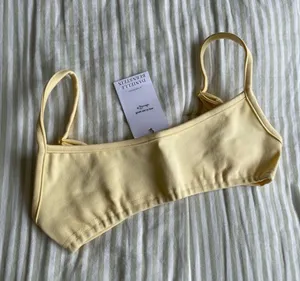 New Danielle Bernstein Pull On Bra Top Size XS Buttermilk Yellow Unlined Low Cut thumbnail 1
