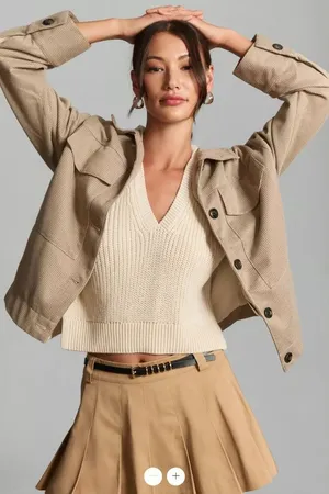 Anthropologie Maeve Knit Trucker Jacket thumbnail 1