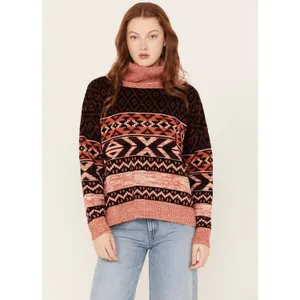 Wrangler Retro Southwestern Turtleneck Sweater Large Boho‎ Aztec Western Cozy thumbnail 5