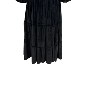 Baltic Born Bliss Smocked Velvet Dress Mini Tiered‎ Black Size Medium thumbnail 7