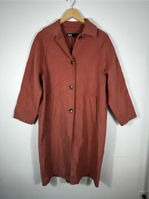 Zara Pink Wool‎ Blend Single Blend Pea Coat Women’s Sz XS thumbnail 2