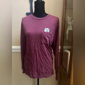 Ripndip Maroon Long Sleeve with White Graphics thumbnail 3