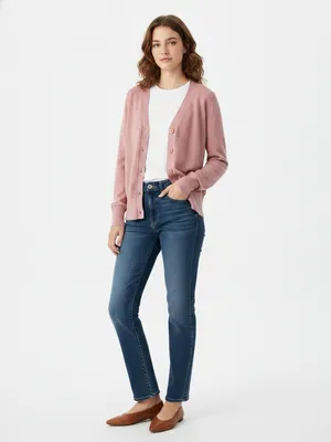Sundance Mauve Pink Knit V-Neck Button-Down Cardigan Sweater Cottagecore Boho thumbnail 2