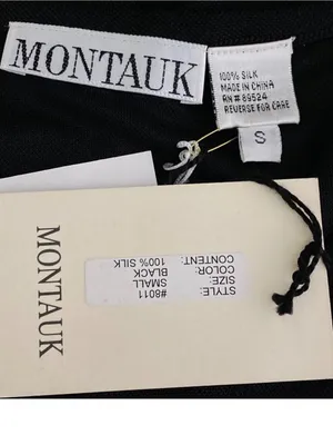 100% Silk Elegant Black Dress by Montauk thumbnail 3