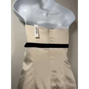 NEW White House Black Market Ivory and Black Strapless Fitted Dress Size 6 thumbnail 5