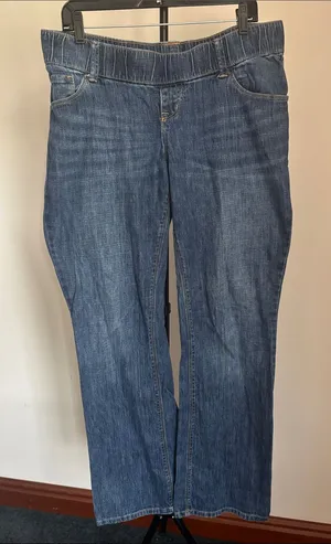 Old Navy Women's Blue Boot-Cut Elastic Waist Jeans thumbnail 1