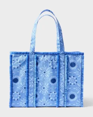 New nwt roller rabbit x target star medallion fringe canvas tote bag thumbnail 1