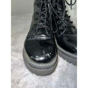 BENCH Women’s Lace Up Black Moto Combat Boots 10 thumbnail 6