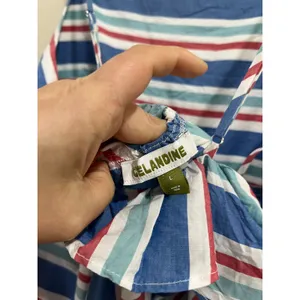 Anthropologie Celandine Stripe Sundress Colorful‎ Cotton Midi Dress Boho Sz L thumbnail 9