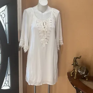 Naif white long sleeve dress thumbnail 3