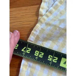 Faithfull the Brand Yellow Gingham Button Front Midi Skirt Side Slits Size US 4 thumbnail 5