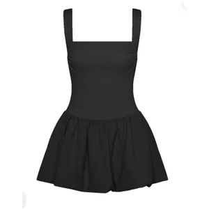 L'eau Bisou Black Bubble Knit Mini Dress XL Square Neck Dropped Waist Party LBD thumbnail 3