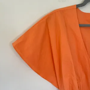 Lovers + Friends Leigh Cotton Poplin Tie Waist Mini Wrap Dress Sherbert Orange thumbnail 4