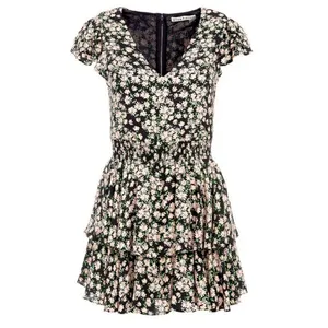 Alice + Olivia Mariska Floral Ruffle Tiered Skort Romper Mini Dress Multi Size 2 thumbnail 12
